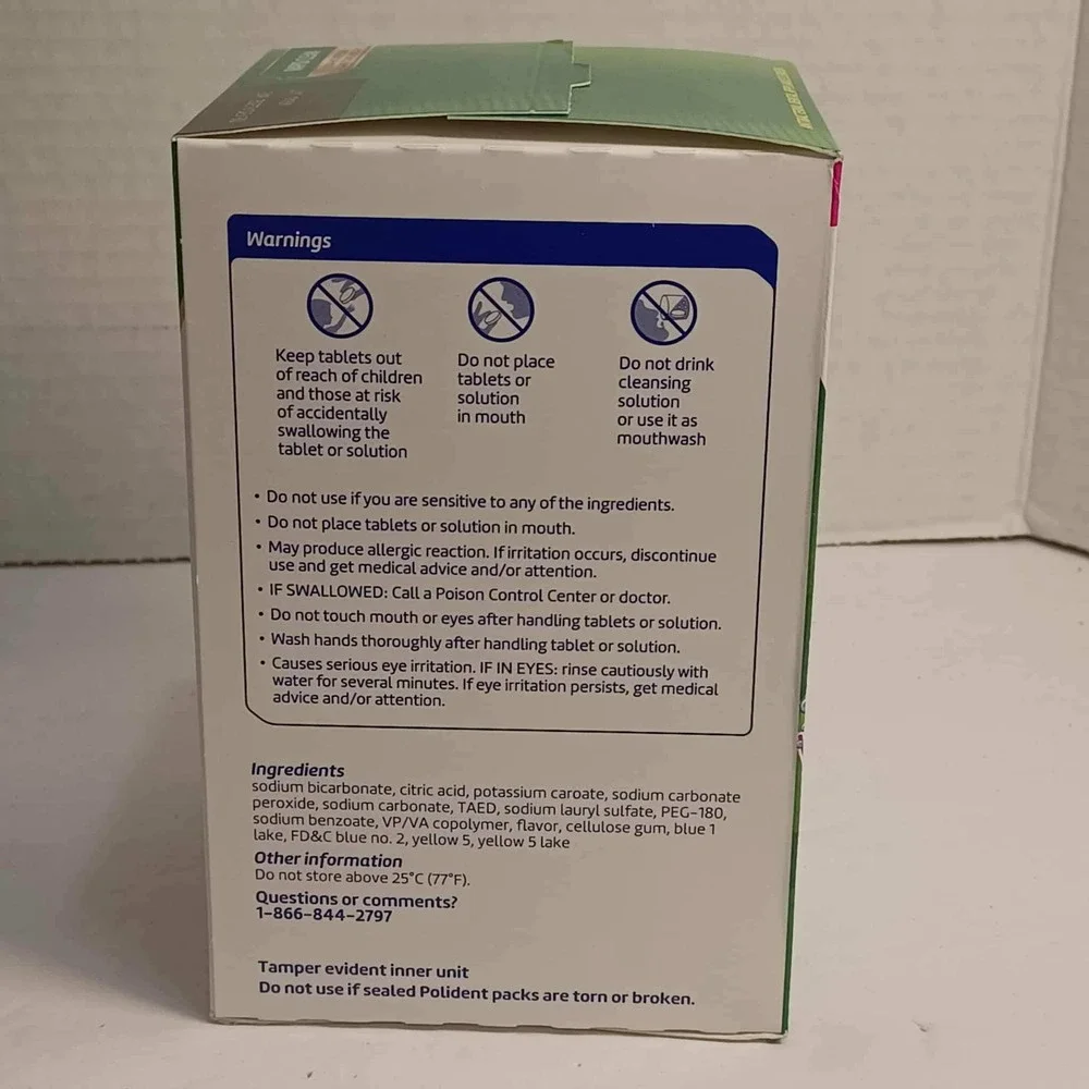 Polident Rapid Clean Antibacterial Dental Appliance Cleanser Tablets 196 Total*‎
